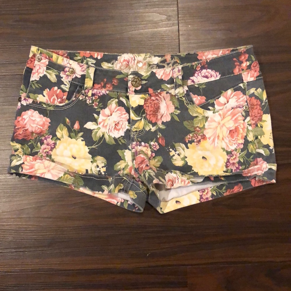 Floral Denim Shorts